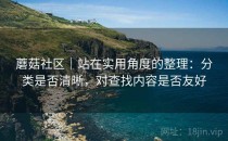 蘑菇社区｜站在实用角度的整理：分类是否清晰，对查找内容是否友好