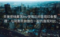 天美密桃果冻mv使用后的直观印象整理：与同类平台放在一起的直观对比