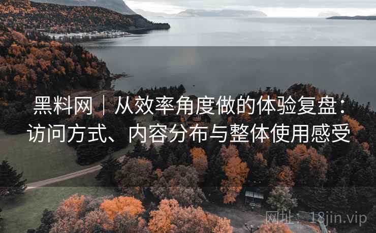 黑料网｜从效率角度做的体验复盘：访问方式、内容分布与整体使用感受  第2张